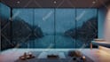 create natural sound relaxing rain video with a cozy room