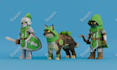 model 3d low poly character, rigging for game asset, animation, and others