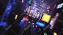 design a neon cyberpunk glitch logo intro for youtube or twitch