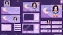 create cute an animated stream overlay for kick, twitch, youtube