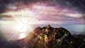 create cinematic sky mountain metallic gold 3d logo reveal intro animation
