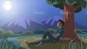 make a lofi hip hop, starting soon and gif animation