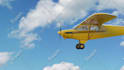 make propeller plane fly in sky logo reveal animation