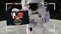 make astronaut on the moon logo reveal animation