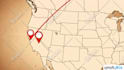 do travel map animation with icon, text and music