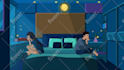 create lofi loop animation illustration and animated gif