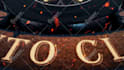 create 3d grunge metal and fire logo intro