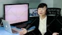 make a chinese female spokesperson video in real office background