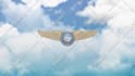 do jet plane fly through sky clouds logo reveal intro opener