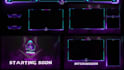 design animated twitch stream overlay, twitch logo, panels, screens, alerts