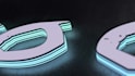 create this 3d glowing logo animation