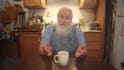 be your spokesperson as elmer, drinking coffee