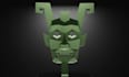model a 3d DIY low poly paper mask as printable template