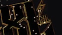 create a cinematic 3d gold and silver logo animation