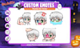 draw chibi twitch emotes, sub badges, vtuber animated emotes