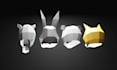 model a 3d DIY low poly paper mask as printable template