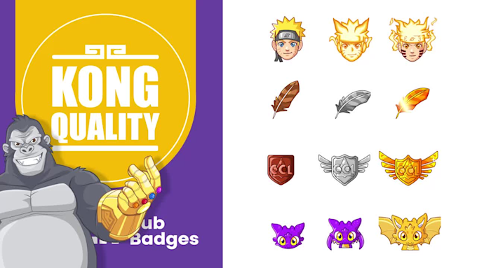 Twitch Sub Badges Controller King Crown Sub Badges Neon -  in