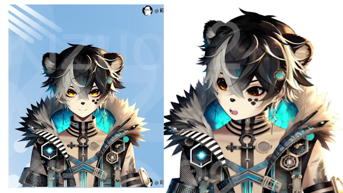 Vtuber Model Art (nisehao's oc Ayaka) + Head Parts Layer