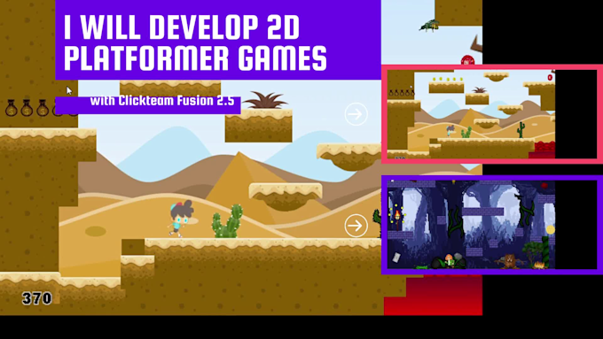 Develop a 2d platformer game with clickteam fusion by