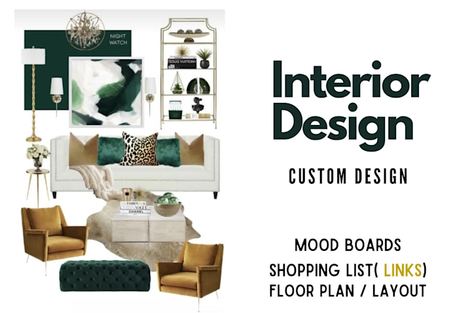 Custom Accessory Interior Design Mood Board & Shopping List 