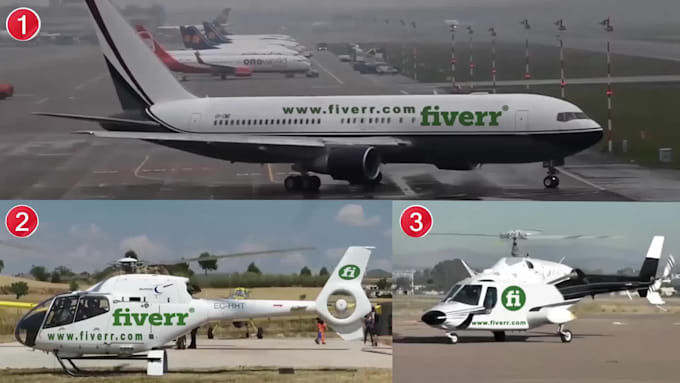 add your logo on a  airplane and helicopter