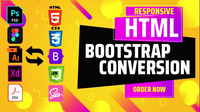 convert psd to html responsive design using bootstrap5