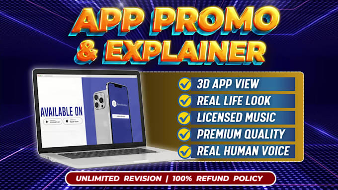 create a stunning app promo or explainer video with 3d visuals and voiceover