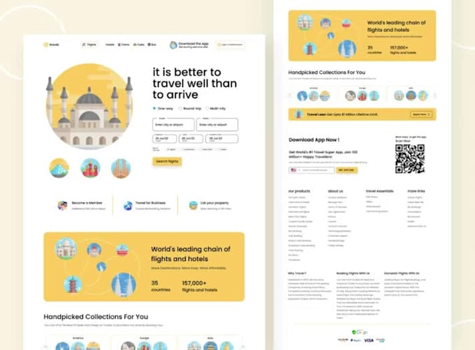 create landing page UI UX