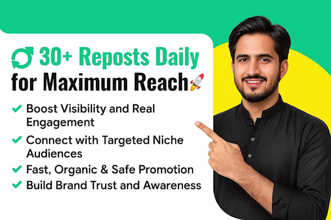 grow your twitter x account by reposting your post by 20 active accounts