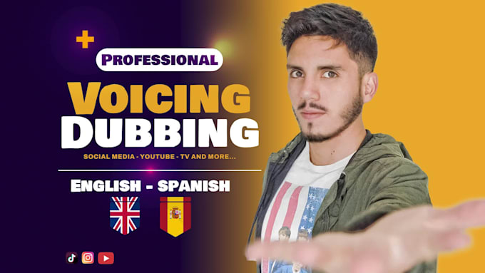dub, voice over, translate your video english to spanish