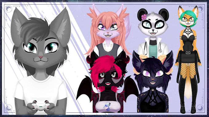 create a furry live2d vtuber model from my template