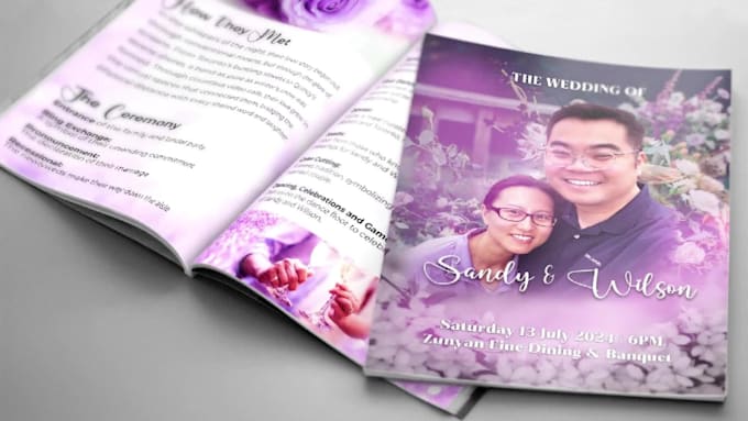 design elegant wedding program book or invitation