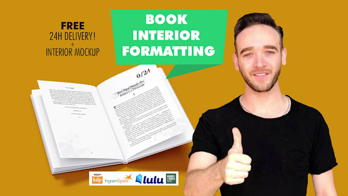 do book formatting for KDP, ingramspark or lulu in 24 h
