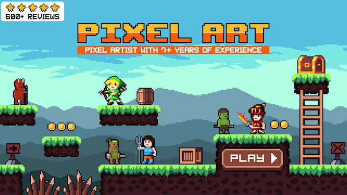 make pixel art background for you