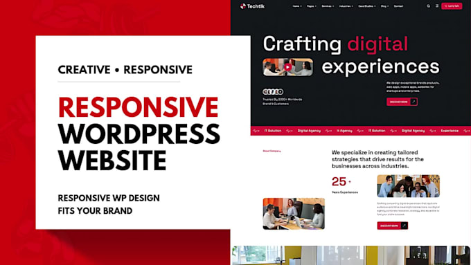 create responsive wordpress website for business and company