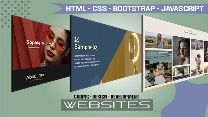 build html css js website, design and development, responsive, free hosting