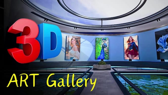 create 3d art gallery museum slideshow video