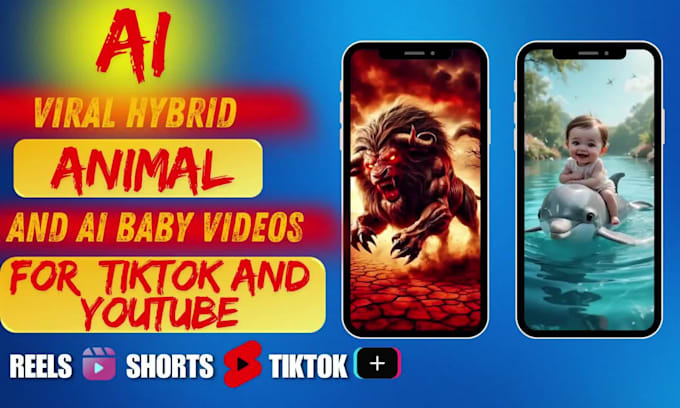 create viral ai hybrid animal and ai baby videos for  tiktok and youtube