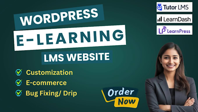 build a wordpress elearning website using tutor lms pro, learn dash and others
