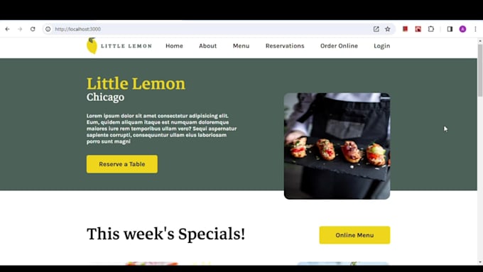 be your front end web developer in reactjs, html, css