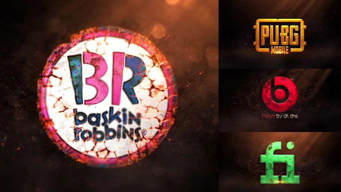 custom 3d cinematic grunge burning logo