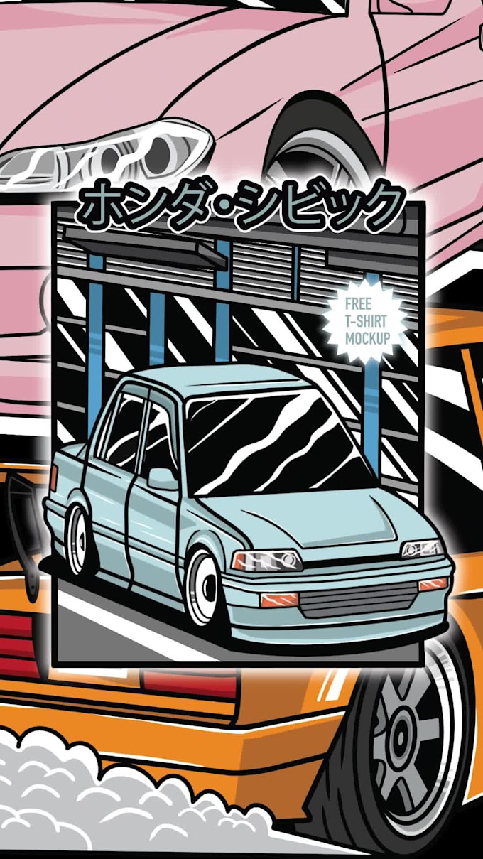 draw chibi cartoon car illustration