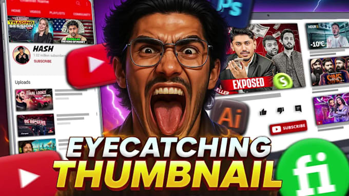 design custom premium attractive clickbait youtube thumbnail