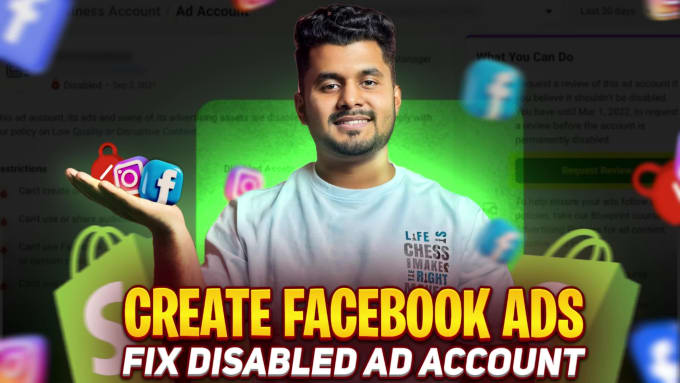 Create facebook ads, fix ad account by Hossain1316 | Fiverr