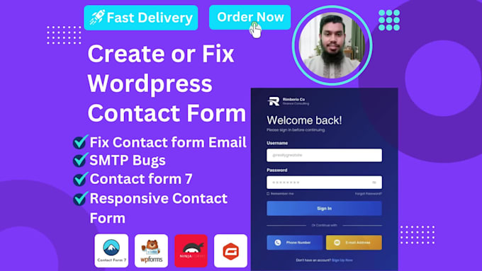 create contact form or fix wordpress contact form issues