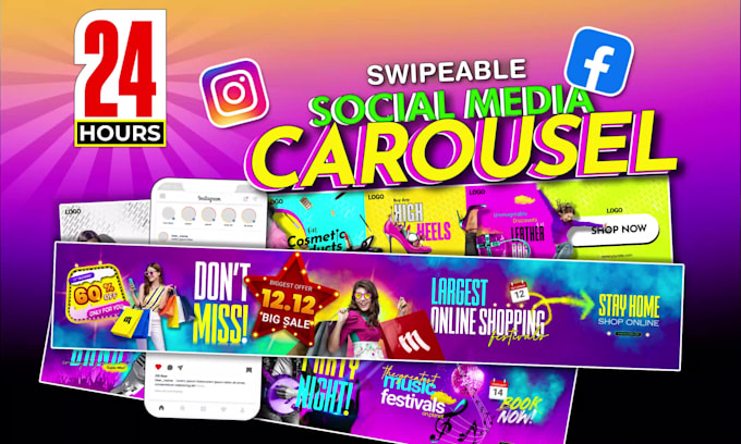 design carousel post for instagram, linkedin, facebook, social media posts