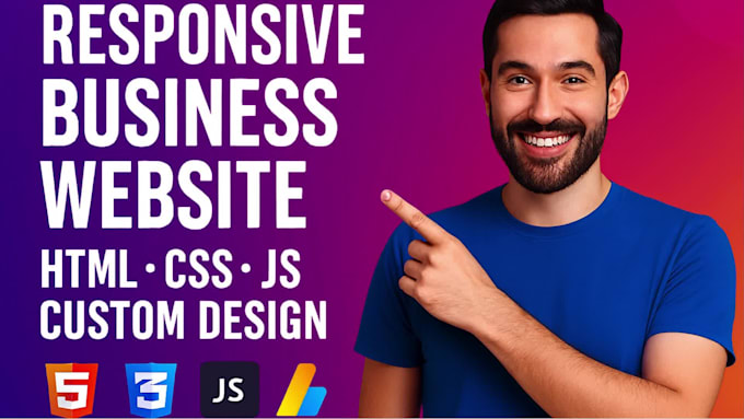 build a responsive business website using HTML, CSS, and javascript