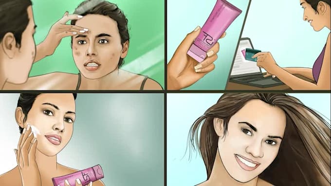 drawing storyboard, illustrations for commercials and ads