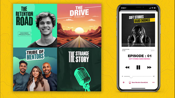 design attention grabbing podcast cover art