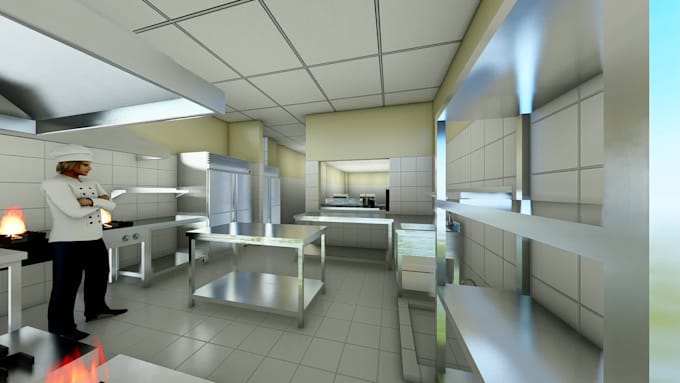 design commercial kitchen for hotel, restaurant, and bar